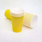 Бумажный стакан 340 мл желтый С (50шт/пак)
