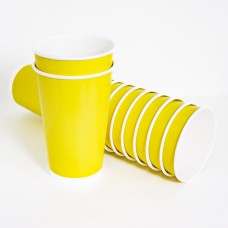 Паперовий стакан 450 мл Дабл Вол жовтий С (25 шт/пак)