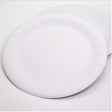 Тарелка бумажная белая ламинированная (10 шт/пак)