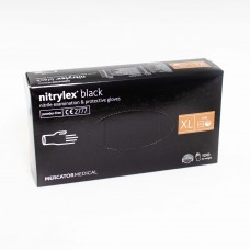 Рукавички nitrylex black нітрилові /нестер/неприпудрені/50пар/пак/ХL/чорні/пак