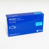Рукавички nitrylex basic нітрилові /нестер/неприпудрені/50пар/пак/M/блакитні/пак