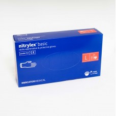 Рукавички nitrylex basic нітрилові /нестер/неприпудрені/50пар/пак/L/блакитні/пак