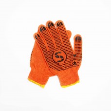 Перчатки с ПВХ точкой /оранжевые/арт 69723/пар